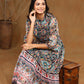 Juniper Women's Black Chiffon Printed Tiered Dress | Swadesiicart
