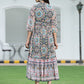 Juniper Womens Black Chiffon Digital Printed Tiered Maxi Dress | Swadesiicart