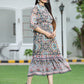 Juniper Womens Black Chiffon Digital Printed Tiered Maxi Dress | Swadesiicart