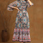 Juniper Women's Black Chiffon Printed Tiered Dress | Swadesiicart