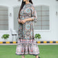 Juniper Womens Black Chiffon Digital Printed Tiered Maxi Dress | Swadesiicart