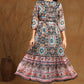 Juniper Women's Black Chiffon Printed Tiered Dress | Swadesiicart