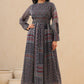 Juniper Womens Black Multi Color Geometric Digital Printed Maxi Dress With Bead Handwork | Swadesiicart