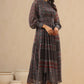 Juniper Womens Navy Blue Multicolor Geometric Digital Printed Maxi Dress With Bead Handwork | Swadesiicart