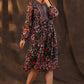 Juniper Women Black Chiffon Printed Flared Dress | Swadesiicart
