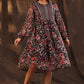 Juniper Women Black Chiffon Printed Flared Dress | Swadesiicart