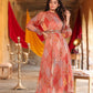 Juniper Women's Multi Chiffon Printed Flared Dress - Swadesiicart