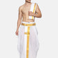Sethukrishna Men White & Gold-Toned Solid Ready Made Dhoti Pants | Swadesiicart