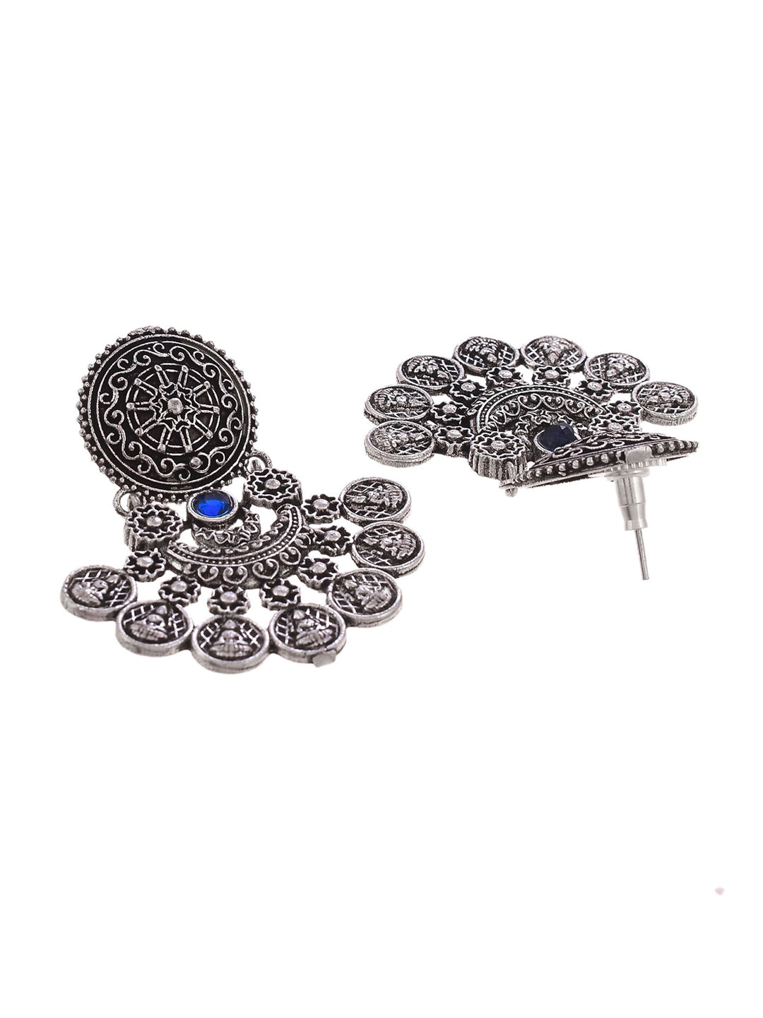 Shoshaa Silver-Toned Classic Chandbalis Earrings | Swadesiicart