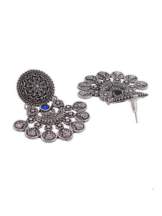 Shoshaa Silver-Toned Classic Chandbalis Earrings | Swadesiicart