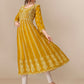 HERE&NOW Ethnic Motifs Embroidered Chikankari Georgette Anarkali Kurta | Swadesiicart