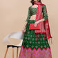 Lorenvalley Fashion Green Brocade Fabric Lehenga & Unstitched Blouse With Dupatta | Swadesiicart
