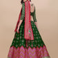 Lorenvalley Fashion Green Brocade Fabric Lehenga & Unstitched Blouse With Dupatta | Swadesiicart