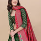 Lorenvalley Fashion Green Brocade Fabric Lehenga & Unstitched Blouse With Dupatta | Swadesiicart