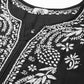 ADA Women Plus Size Black Floral Embroidered Chikankari Kurta | Swadesiicart