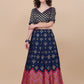 Lorenvalley Fashion Blue Brocade Fabric Lehenga & Unstitched Blouse With Dupatta | Swadesiicart