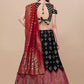 Lorenvalley Fashion Black Brocade Fabric Lehenga & Unstitched Blouse With Dupatta | Swadesiicart