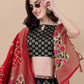 Lorenvalley Fashion Black Brocade Fabric Lehenga & Unstitched Blouse With Dupatta | Swadesiicart