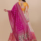 Lorenvalley Fashion Peach Brocade Fabric Lehenga & Unstitched Blouse With Dupatta | Swadesiicart
