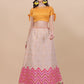 Lorenvalley Fashion Peach Brocade Fabric Lehenga & Unstitched Blouse With Dupatta | Swadesiicart