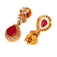 Saraf RS Jewellery Gold-Polished White & Red American Diamond Studded & Beaded Handcrafted Jewellery Set - Swadesiicart