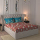 MYTRIDENT Maroon White Floral Pure Cotton 144 TC Queen Bedsheet With 2 Pillow Covers - Swadesiicart