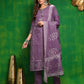 Bandhani Printed And Embroidered Kurta With Pant & Dupatta, Lavender - Hiral Fashion