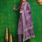 Bandhani Printed And Embroidered Kurta With Pant & Dupatta, Lavender - Hiral Fashion