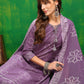 Bandhani Printed And Embroidered Kurta With Pant & Dupatta, Lavender - Hiral Fashion