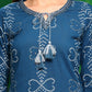 Bandhani Printed And Embroidered Kurta With Pant & Dupatta, Blue - Hiral Fashion