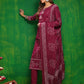Bandhani Printed And Embroidered Kurta With Pant & Dupatta, Wine - Hiral Fashion