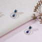 Stone kundan earrings (Blue) - Ruby Raang - Swadesiicart