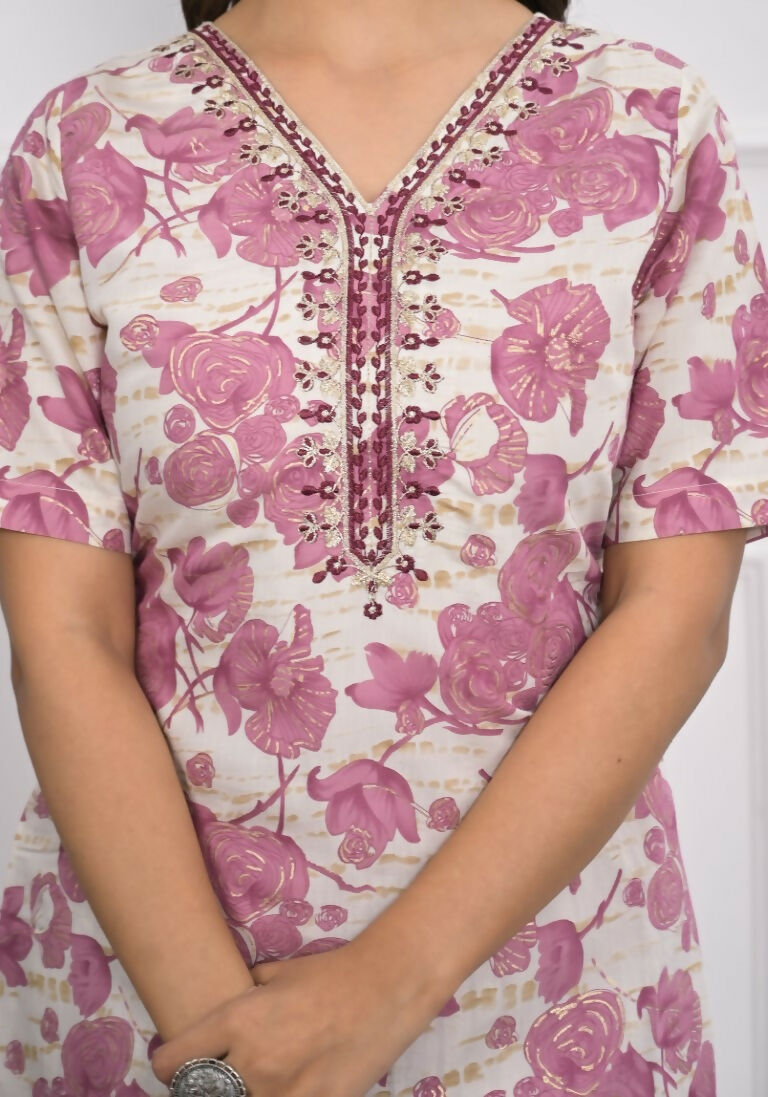 Festive Wear Ethnic Pink chanderi Stitched Suit With Dupatta - Anbazaar - Swadesiicart