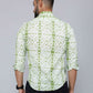 Miravan Men's Premium Green and White Slim Fit Tie Dye Cotton Shirt | Swadesiicart