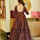 Jyoti Fashion Women's Brown Heavy Digital Printed Cotton Silk Anarkali Dress | Swadesiicart