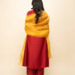 FIORRA Women's Red Silk Blend A-Line Kurta Palazzo Set With Dupatta - Swadesiicart
