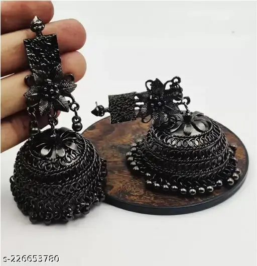 Tehzeeb Creations Women's Antique Colour Oxidised Earrings | Swadesiicart