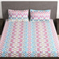 Story@home Tango Pink & White Printed 240 TC King Bedsheet with 2 Pillow Covers - Swadesiicart