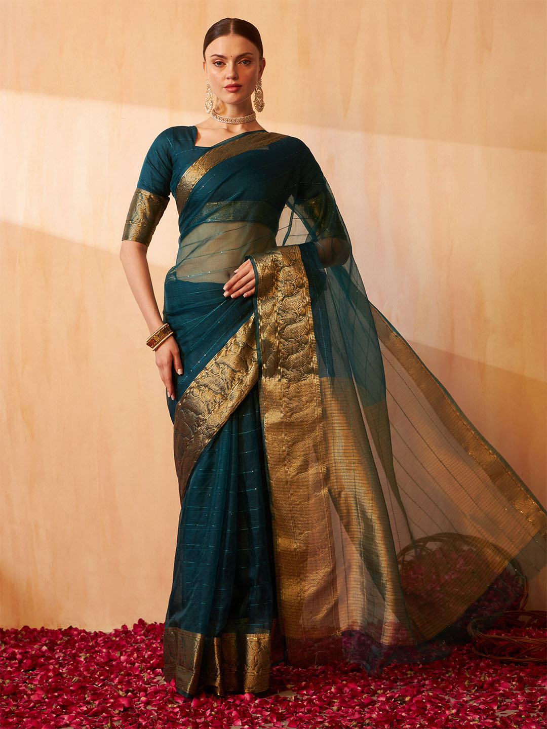 Kalini Woven Design Zari Banarasi Saree | Swadesiicart