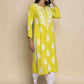 HOUSE OF KARI Floral Embroidered Chikankari Straight Kurta | Swadesiicart