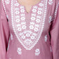 Miravan Women's Chikankari Embroidery Pink Straight Kurta & Palazzo Set | Swadesiicart