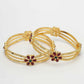 NVR Women's Set of 2 Gold-Polished Artificial Stones Handcrafted Traditional Bangles - Swadesiicart