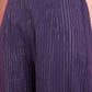 InWeave Women's Purple Lurex Strapp Straight Kurta Set W Organza Dupatta - Swadesiicart