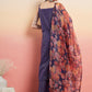 InWeave Women's Purple Lurex Strapp Straight Kurta Set W Organza Dupatta - Swadesiicart