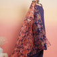 InWeave Women's Purple Lurex Strapp Straight Kurta Set W Organza Dupatta - Swadesiicart