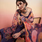 InWeave Women's Purple Lurex Strapp Straight Kurta Set W Organza Dupatta - Swadesiicart