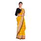 Exclusive Collection 100% Pure Cotton Yellow Tant Saree With Hand Weaving Work - Swadesiicart