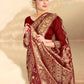 Vardha Maroon Red Woven Banarasi Saree | Swadesiicart