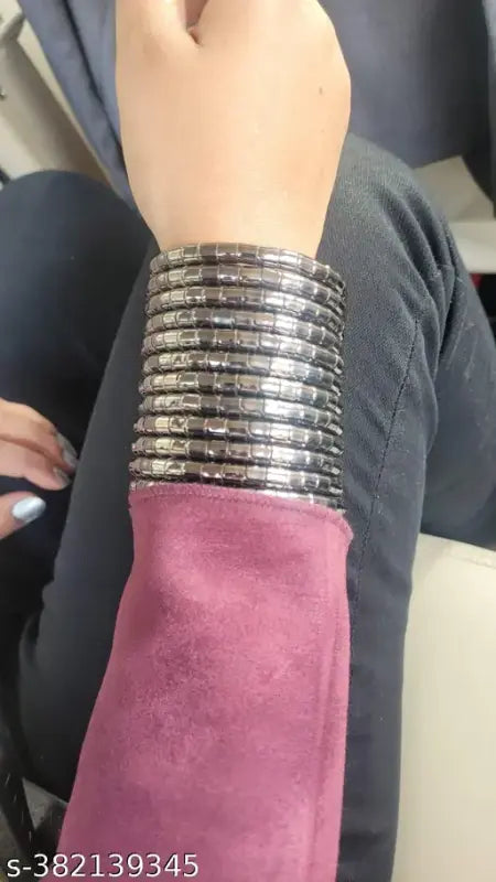 Tehzeeb Creations Women's Silver Viral Spiral Bangle For Girl And Women - Swadesiicart