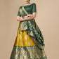 Lorenvalley Fashion Yellow Brocade Fabric Lehenga & Unstitched Blouse With Dupatta | Swadesiicart